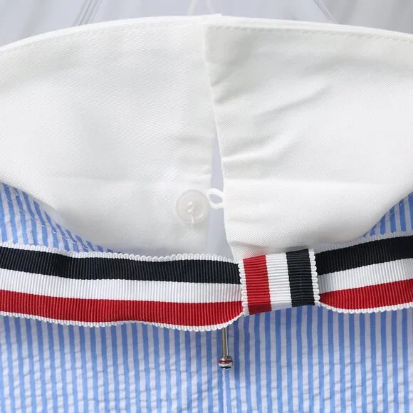 THOM BROWNE Blue Striped Casual Dress - Picture 6 of 9